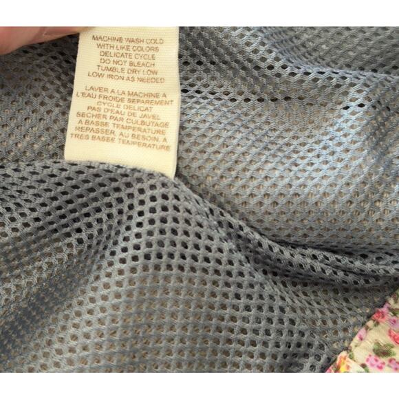 Free People Women’s Quilted Knit Cropped Bomber Jacket Hoodie Floral Medium - Picture 10 of 12